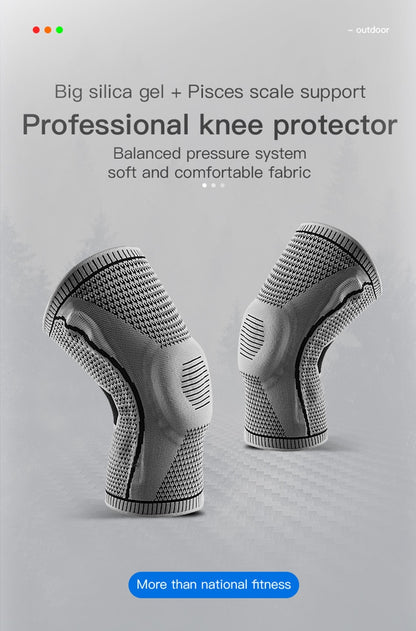 1 Piece Patella Medial Support Knee Brace Straps With Strong Meniscus Silicone Compression Protection, Sport Kneepads Running Basket