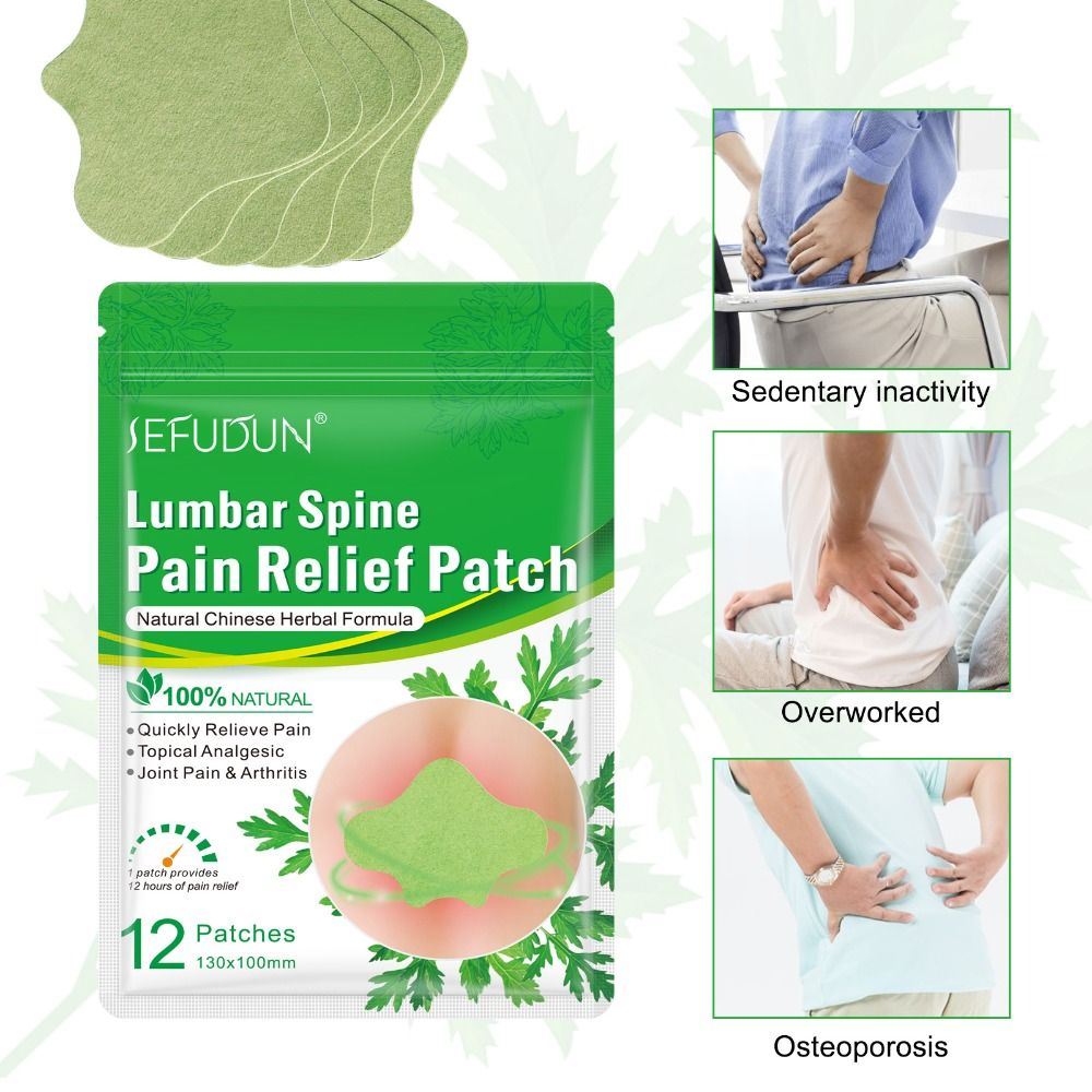 12Pcs Wormwood Lumbar Patch Cervical Patch | Anti-fatigue Ointment Knee Patch | Hot Compress Shoulder Knee Lumbar Patch