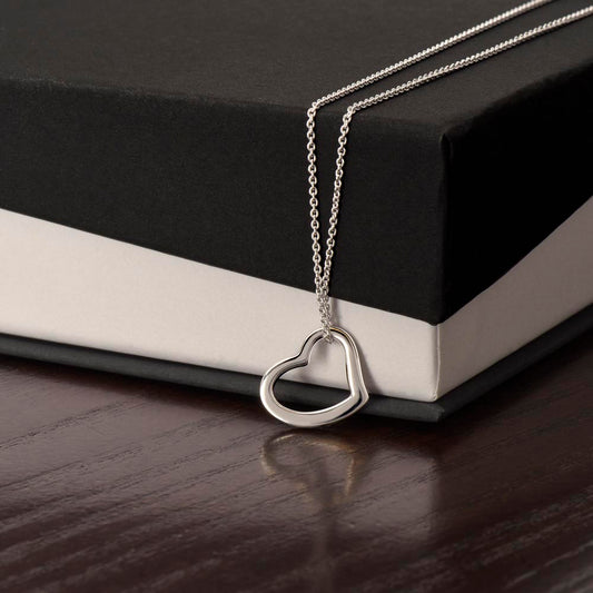 Eternal Elegance: Sterling Silver Heart Necklace with 14k White Gold or 18k Yellow Gold Finish