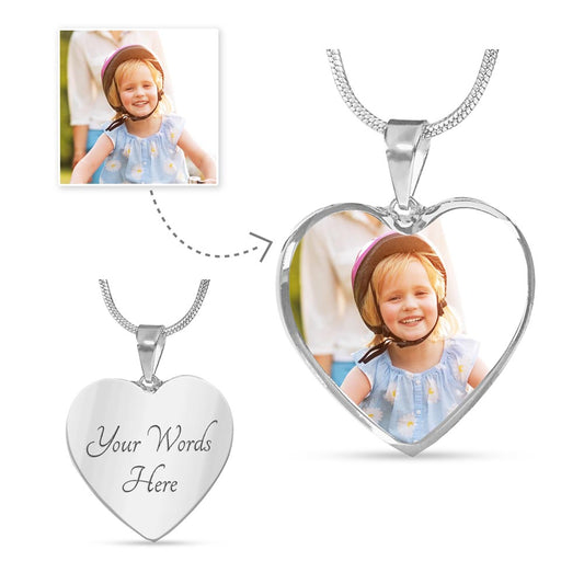 Capture Your Love: Personalized Heart Shaped Necklace with Custom Photo