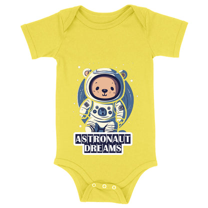 Astronaut Dreams Baby Jersey Onesie - Bear Art Baby Bodysuit - Unique Baby One-Piece