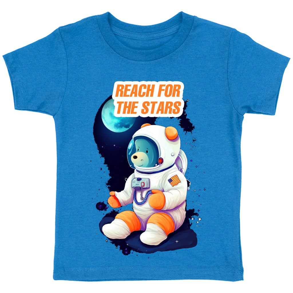 Reach for the Stars Toddler T-Shirt - Bear Design Kids' T-Shirt - Art Tee Shirt for Toddler