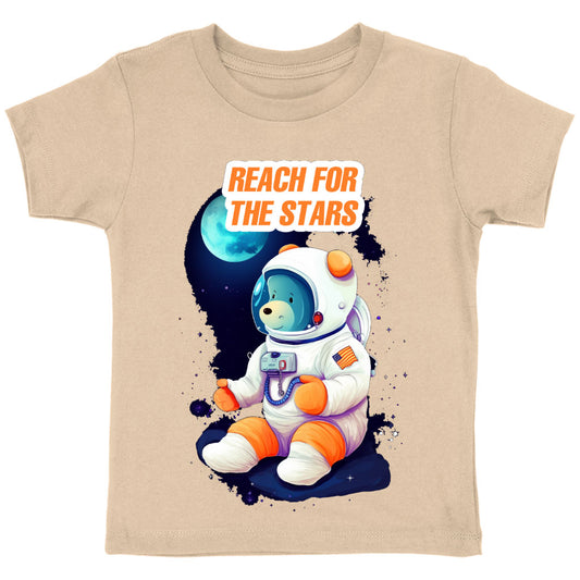 Reach for the Stars Toddler T-Shirt - Bear Design Kids' T-Shirt - Art Tee Shirt for Toddler