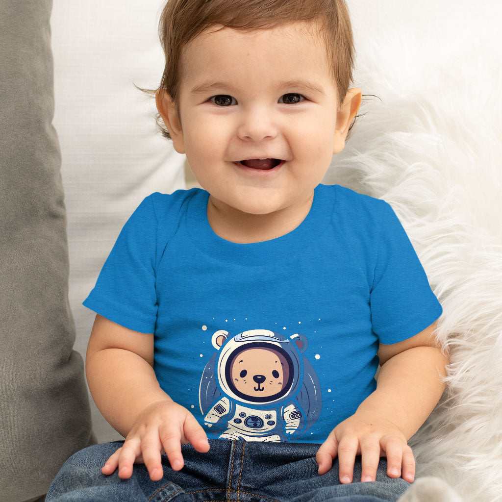 Astronaut Dreams Baby Jersey T-Shirt - Bear Art Baby T-Shirt - Unique T-Shirt for Babies