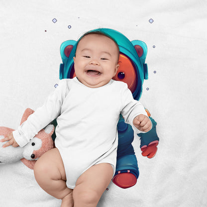 Cute Bear Baby Swaddle Blanket - Bright Baby Blanket - Graphic Baby Blanket