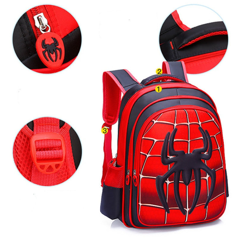 MARVEL Captain America / 3D Cute Spiderman Design Backpack boys Primary school bag