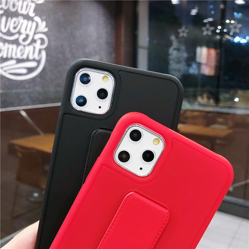 Phone Holder Case For iphone 13 Pro 12pro 12 Mini 11 Pro Max SE X XS Max XR 7 8plus Candy Color Wrist Strap Hand Band Back Cover
