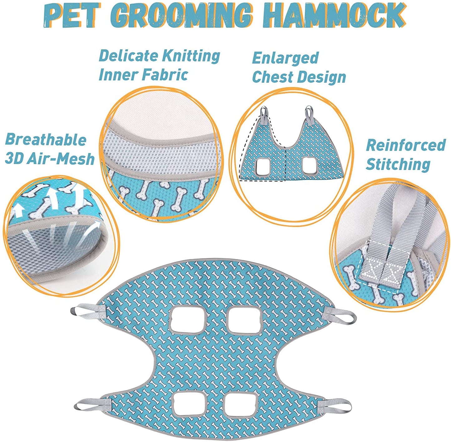Pet Grooming Hammock Chest Harness For Cats And Dogs