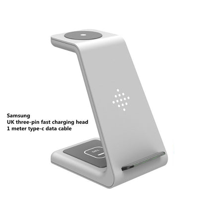 Compatible With , 3 In 1 Fast Charging Station Wireless Charger Stand Wireless Quick Charge Dock For Phone Holder