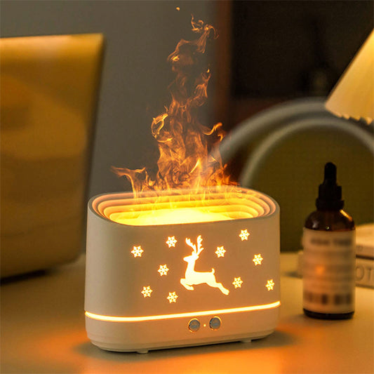 Christmas Lamp with Oil Diffuser and Flame Humidifier