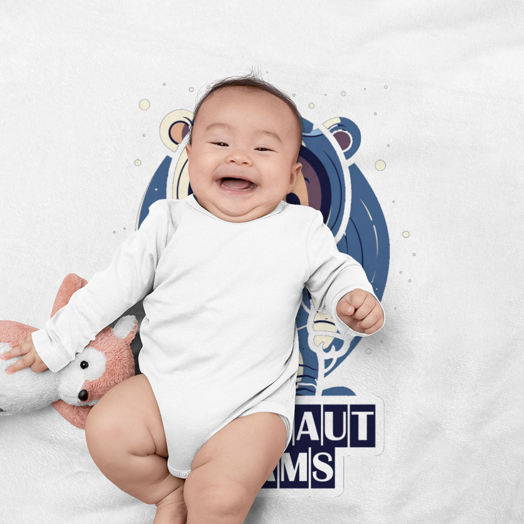 Astronaut Dreams Baby Swaddle Blanket - Bear Art Baby Blanket - Unique Baby Blanket