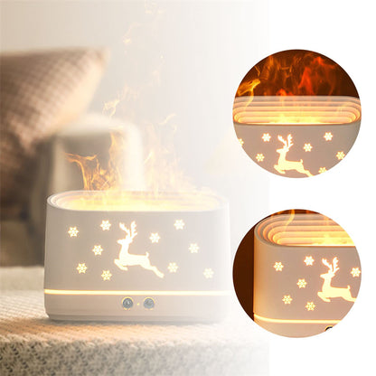 Christmas Lamp with Oil Diffuser and Flame Humidifier